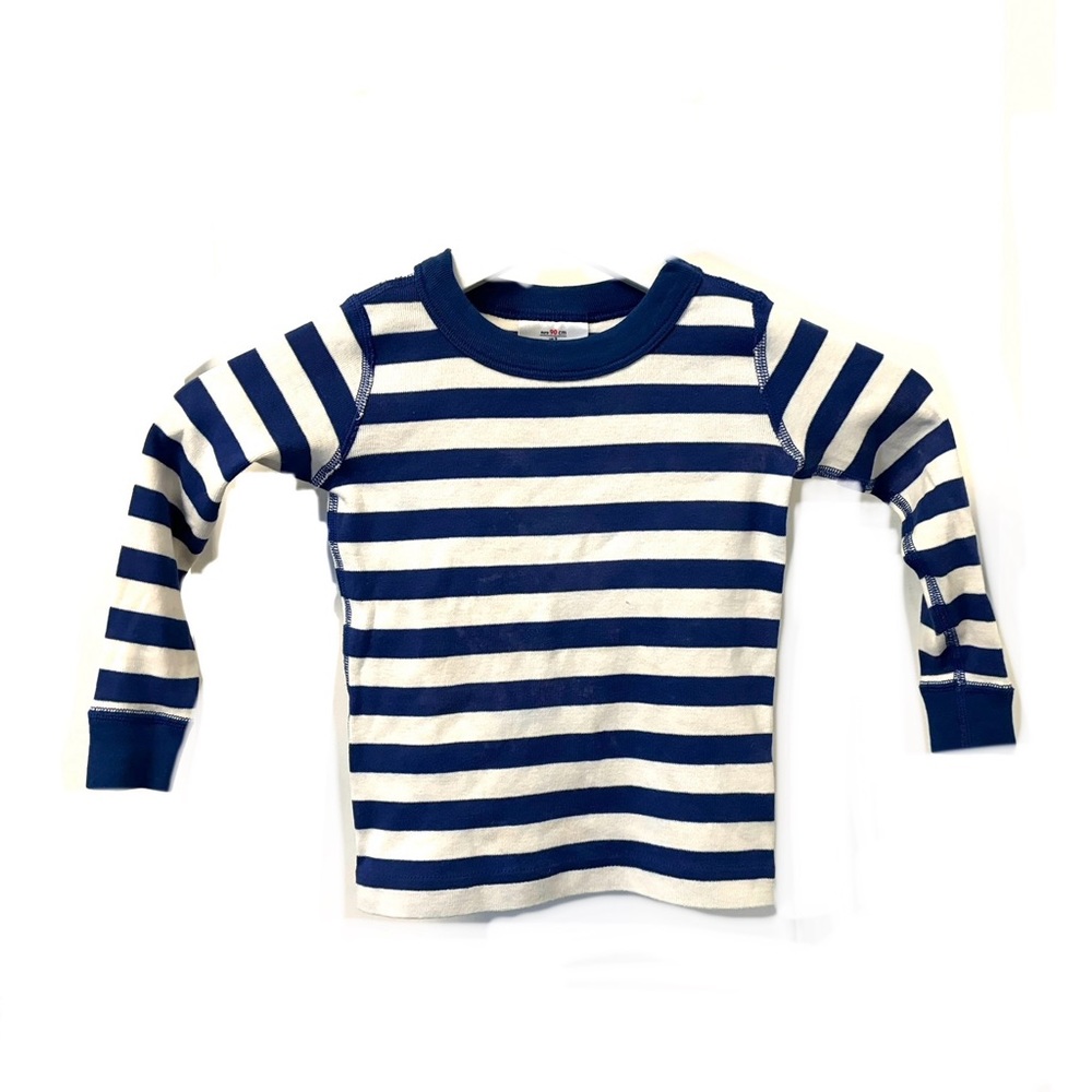 Hanna Andersson Blue and White Striped Pajama Top Soft and Stylish